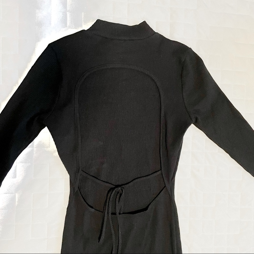 Black sweater dress with back cut-out size small